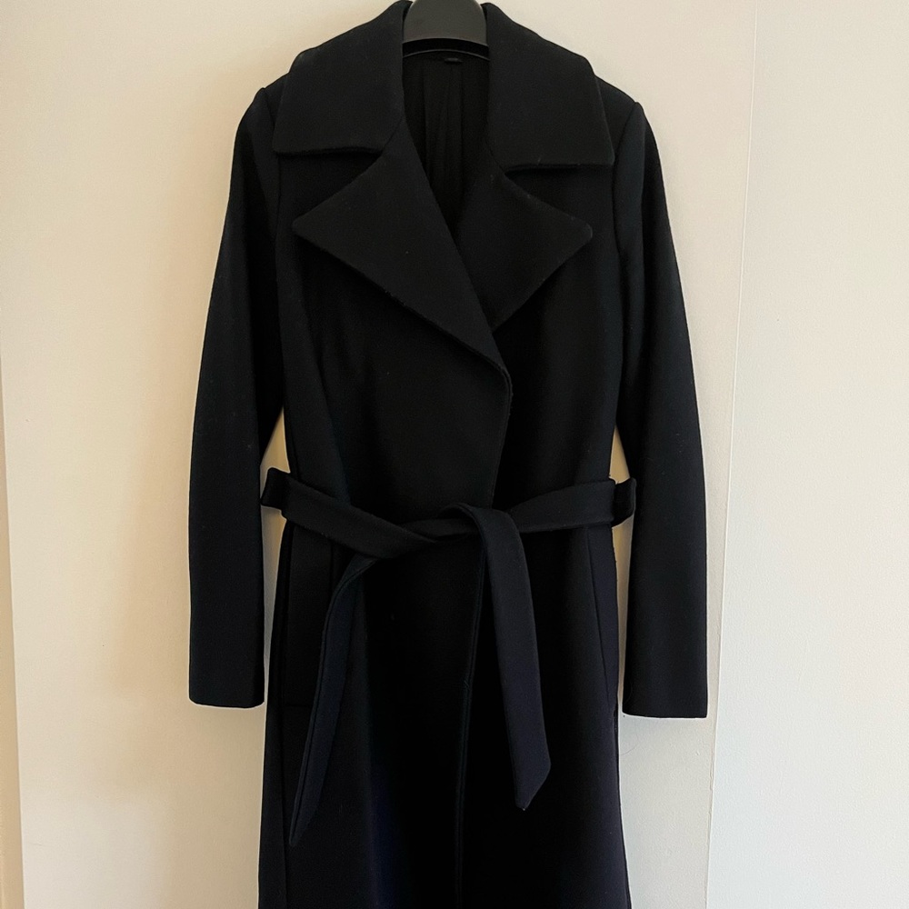 All Saints navy wool coat